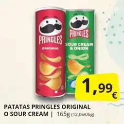 Supermercados MAS Pringles patatas original o sour cream oferta