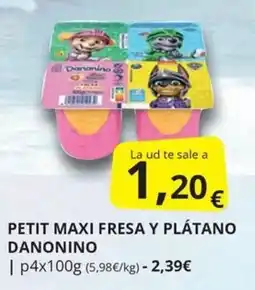 Supermercados MAS Danonino petit maxi fresa y plátano oferta