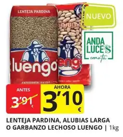 Supermercados MAS Luengo lenteja pardina, alubias larga o garbanzo lechoso oferta