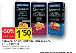 Supermercados MAS Gallina Blanca caldo gourmet oferta