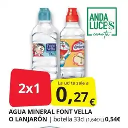 Supermercados MAS Agua mineral font vella o lanjarón oferta