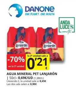 Supermercados MAS Danone agua mineral pet lanjarón oferta