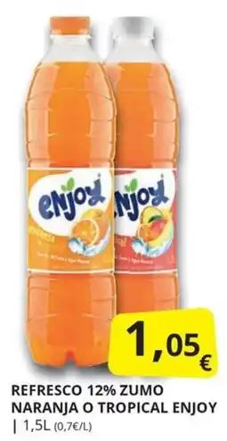 Supermercados MAS Enjoy refresco 12% zumo naranja o tropical oferta