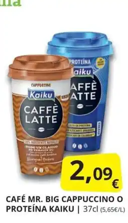 Supermercados MAS Kaiku café mr. big cappuccino o proteína oferta