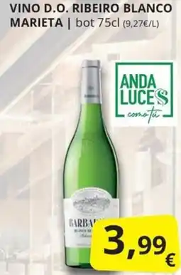 Supermercados MAS Marieta vino d.o. ribeiro blanco oferta