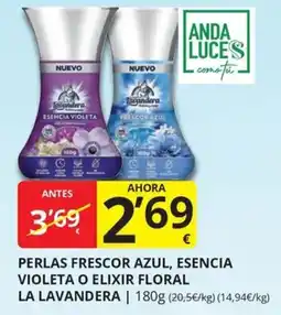 Supermercados MAS La Lavandera perlas frescor azul, esencia violeta o elixir floral oferta