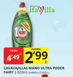 Supermercados MAS Fairy lavavajillas mano ultra poder oferta