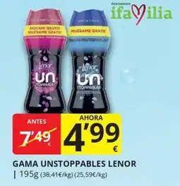 Supermercados MAS Lenor gama un stoppables oferta