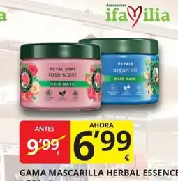 Supermercados MAS Herbal Essence mascarilla oferta