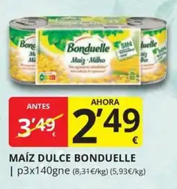 Supermercados MAS Maíz dulce bonduelle oferta