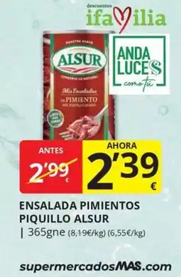 Supermercados MAS Alsur ensalada pimientos piquillo oferta