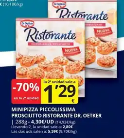 Supermercados MAS Dr.Oetker minipizza piccolissima prosciutto ristorante oferta