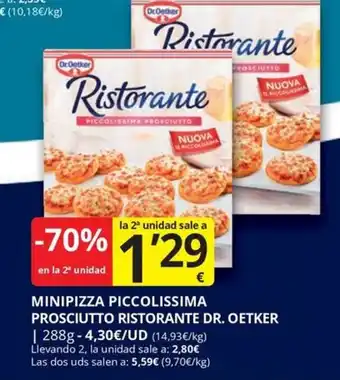 Supermercados MAS Dr.Oetker minipizza piccolissima prosciutto ristorante oferta