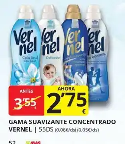 Supermercados MAS Vernel gama suavizante concentrado oferta
