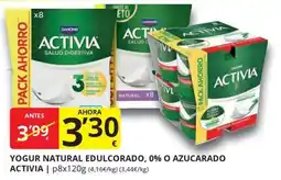 Supermercados MAS Activia yogur natural edulcorado oferta