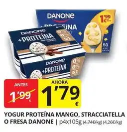 Supermercados MAS Danone yogur proteína mango, stracciatella o fresa oferta
