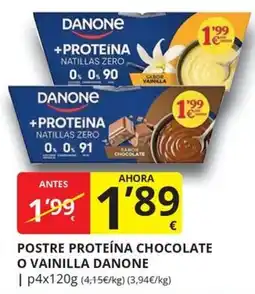 Supermercados MAS Danone postre proteína chocolate o vainilla oferta