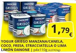 Supermercados MAS Danone yogur griego manzana/canela oferta