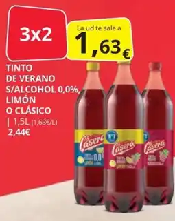 Supermercados MAS Lasera tinto de verano s/alcohol 0,0% limón o clásico oferta