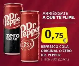 Supermercados MAS Dr Pepper refresco cola original o zero oferta