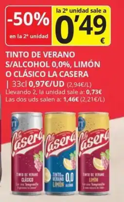 Supermercados MAS La Casera tinto de verano oferta