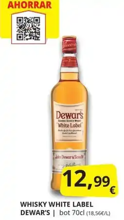 Supermercados MAS Dewar's whisky white label oferta