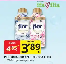 Supermercados MAS flor perfumador azul o rosa oferta