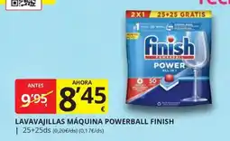 Supermercados MAS finish lavavajillas máquina powerball oferta
