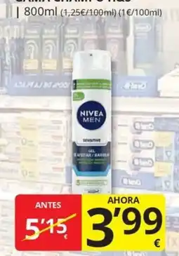 Supermercados MAS Nivea men gel de afeitar oferta