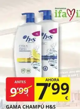 Supermercados MAS Gama champú h&s oferta