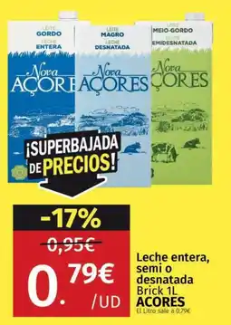 Maskom Supermercados Nova Açores leche entera semi o desnatada oferta