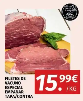 Filetes de vacuno especial empanar tapa/contra