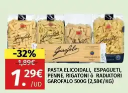 Maskom Supermercados Garofalo pasta elicoïdals, espaguetis, penne, rigatoni ó radiadors oferta