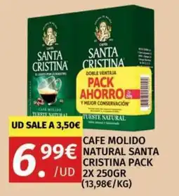 Maskom Supermercados Cafe molido natural santa cristina pack oferta