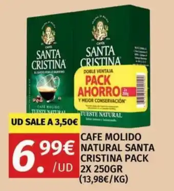Cafe molido natural santa cristina pack