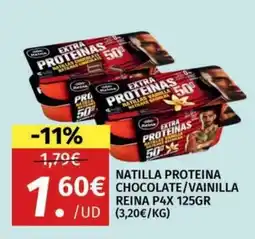 Maskom Supermercados Reina natilla proteina chocolate/vainilla oferta