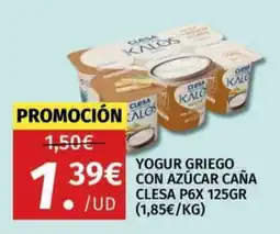Maskom Supermercados Clesa yogur griego con azúcar caña oferta