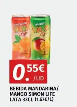 Maskom Supermercados Simon Life bebida mandarina/ mango oferta