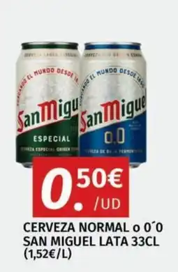 Maskom Supermercados San Miguel cerveza normal o 0'0 oferta