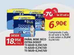 Maskom Supermercados Dodot pañal bebe seco extra oferta
