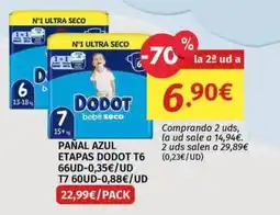 Maskom Supermercados Dodot pañal azul etapas t6 t7 oferta