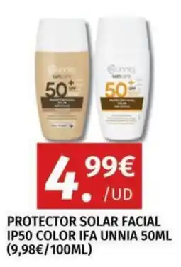 Maskom Supermercados Unnia protector solar facial oferta