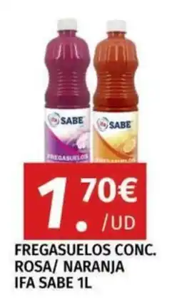 Maskom Supermercados Ifa sabe fregasuelos conc. rosa/ naranja oferta