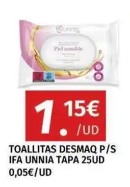 Maskom Supermercados Ifa unnia tapa toallitas desmaq p/s oferta