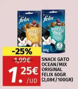 Maskom Supermercados felix snack gato ocean/mix original oferta