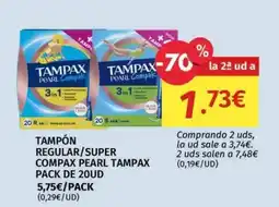 Maskom Supermercados Tampax tampón regular/super compax pearl oferta