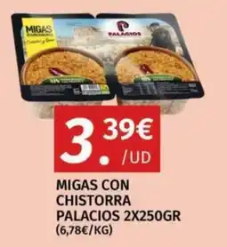 Maskom Supermercados Palacios migas con chistorra oferta