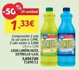 Maskom Supermercados Estrella lejía limón/azul oferta