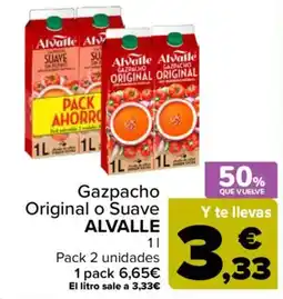 Carrefour Gazpacho Original o Suave Alvalle oferta
