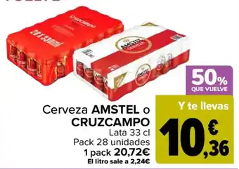 Amstel o Cruzcampo